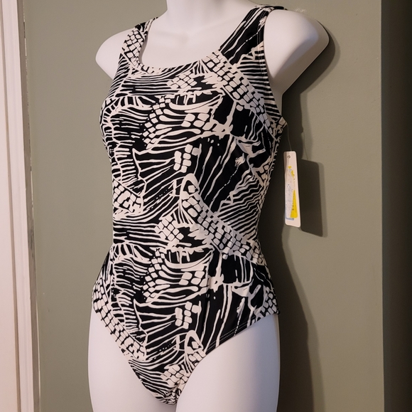 Emily B. Black white swim NWT - Picture 2 of 11